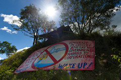 Wake Up sign at Bentley